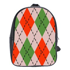 Argyle Pattern Abstract Design School Bag (large) by LalyLauraFLM