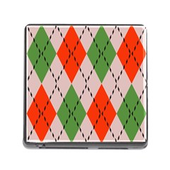 Argyle Pattern Abstract Design Memory Card Reader With Storage (square) by LalyLauraFLM