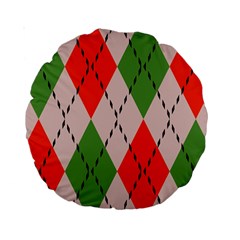 Argyle Pattern Abstract Design 15  Premium Round Cushion 