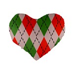 Argyle pattern abstract design 16  Premium Heart Shape Cushion  Back