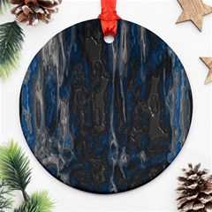 Blue Black Texture Ornament (round)