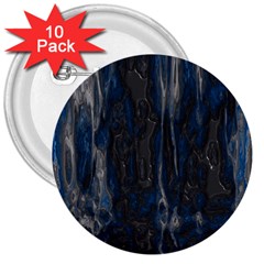 Blue Black Texture 3  Button (10 Pack) by LalyLauraFLM