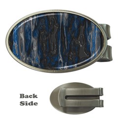 Blue Black Texture Money Clip (oval)