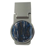 Blue black texture Money Clip (Round) Front