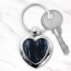 Blue Black Texture Key Chain (heart)