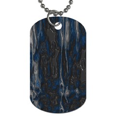 Blue Black Texture Dog Tag (two Sides)