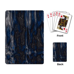 Blue Black Texture Playing Cards Single Design by LalyLauraFLM