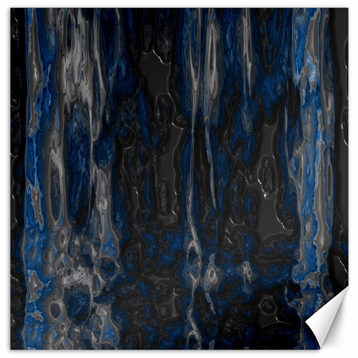 Blue black texture Canvas 16  x 16 