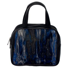 Blue Black Texture Classic Handbag (one Side)