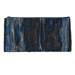 Blue Black Texture Pencil Case by LalyLauraFLM