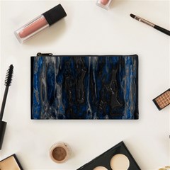 Blue Black Texture Cosmetic Bag (small)