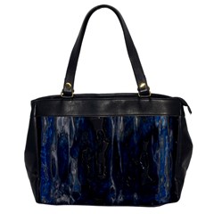 Blue Black Texture Oversize Office Handbag (one Side)