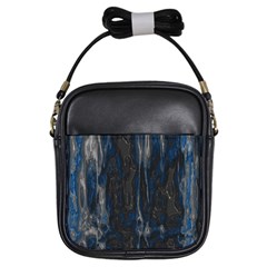 Blue Black Texture Girls Sling Bag