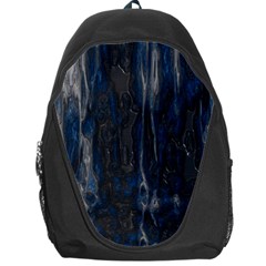 Blue Black Texture Backpack Bag by LalyLauraFLM