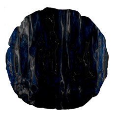 Blue Black Texture 18  Premium Round Cushion 