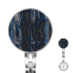 Blue Black Texture Stainless Steel Nurses Watch