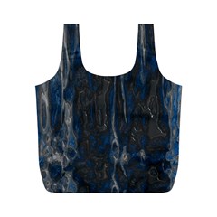 Blue Black Texture Full Print Recycle Bag (m) by LalyLauraFLM