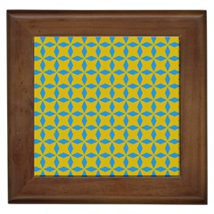 Blue Diamonds Pattern Framed Tile