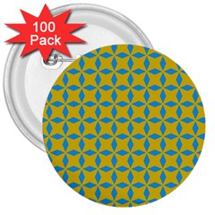 Blue Diamonds Pattern 3  Button (100 Pack)