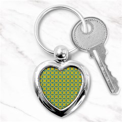 Blue Diamonds Pattern Key Chain (heart)