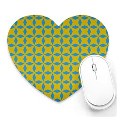 Blue Diamonds Pattern Heart Mousepad by LalyLauraFLM