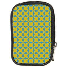 Blue Diamonds Pattern Compact Camera Leather Case by LalyLauraFLM