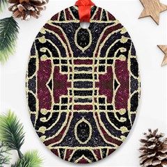 Tribal Style Ornate Grunge Pattern  Oval Ornament by dflcprints