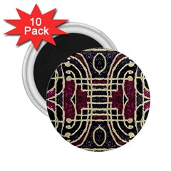 Tribal Style Ornate Grunge Pattern  2 25  Button Magnet (10 Pack) by dflcprints