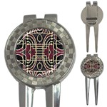 Tribal Style Ornate Grunge Pattern  Golf Pitchfork & Ball Marker Front