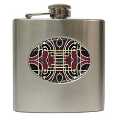 Tribal Style Ornate Grunge Pattern  Hip Flask by dflcprints