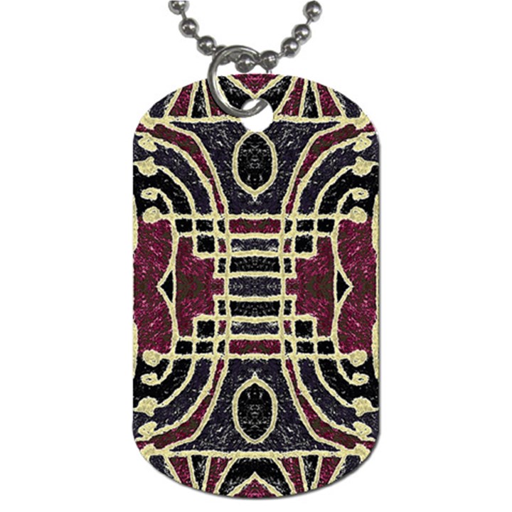 Tribal Style Ornate Grunge Pattern  Dog Tag (Two-sided) 