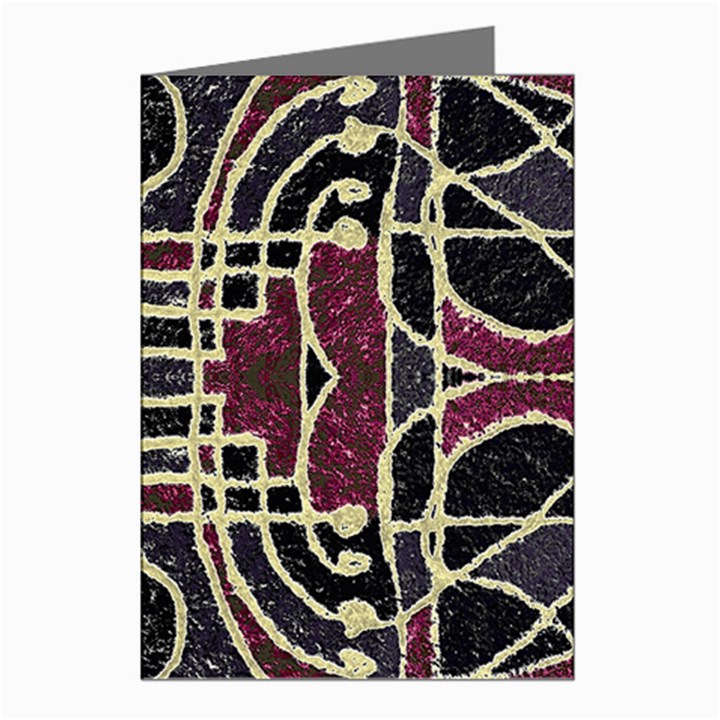 Tribal Style Ornate Grunge Pattern  Greeting Card (8 Pack)