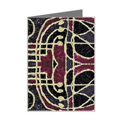 Tribal Style Ornate Grunge Pattern  Mini Greeting Card by dflcprints