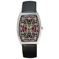 Tribal Style Ornate Grunge Pattern  Tonneau Leather Watch by dflcprints