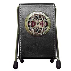 Tribal Style Ornate Grunge Pattern  Stationery Holder Clock by dflcprints