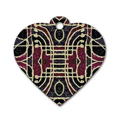 Tribal Style Ornate Grunge Pattern  Dog Tag Heart (one Sided)  by dflcprints