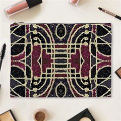 Tribal Style Ornate Grunge Pattern  Cosmetic Bag (xl)