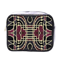 Tribal Style Ornate Grunge Pattern  Mini Travel Toiletry Bag (one Side) by dflcprints