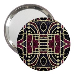 Tribal Style Ornate Grunge Pattern  3  Handbag Mirror by dflcprints