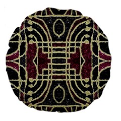 Tribal Style Ornate Grunge Pattern  18  Premium Round Cushion  by dflcprints