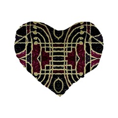 Tribal Style Ornate Grunge Pattern  16  Premium Heart Shape Cushion  by dflcprints