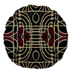 Tribal Style Ornate Grunge Pattern  18  Premium Flano Round Cushion  by dflcprints