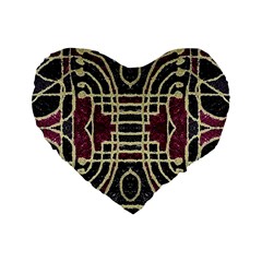 Tribal Style Ornate Grunge Pattern  16  Premium Flano Heart Shape Cushion  by dflcprints