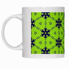 Blue Flowers Pattern White Mug