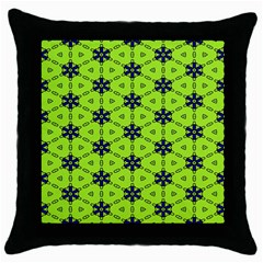 Blue Flowers Pattern Throw Pillow Case (black)