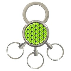 Blue Flowers Pattern 3-ring Key Chain