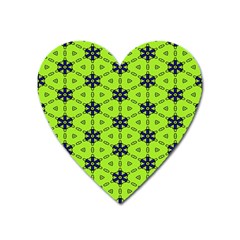 Blue Flowers Pattern Magnet (heart) by LalyLauraFLM