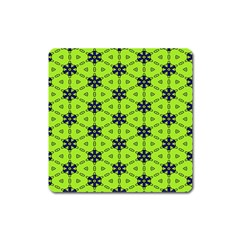 Blue Flowers Pattern Magnet (square)