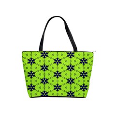 Blue Flowers Pattern Classic Shoulder Handbag