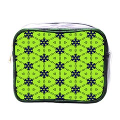 Blue Flowers Pattern Mini Toiletries Bag (one Side)